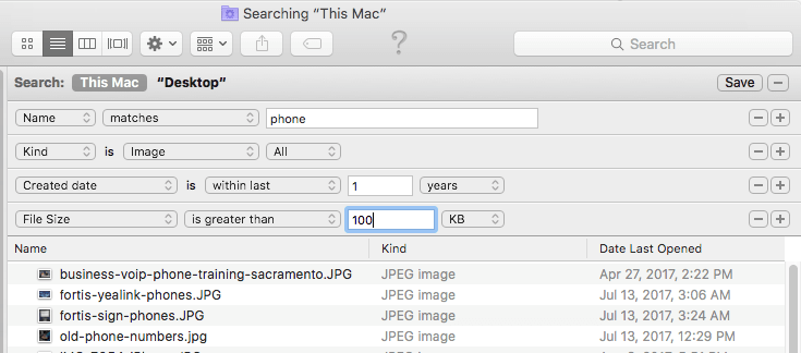 Mac Finder Advanced Search
