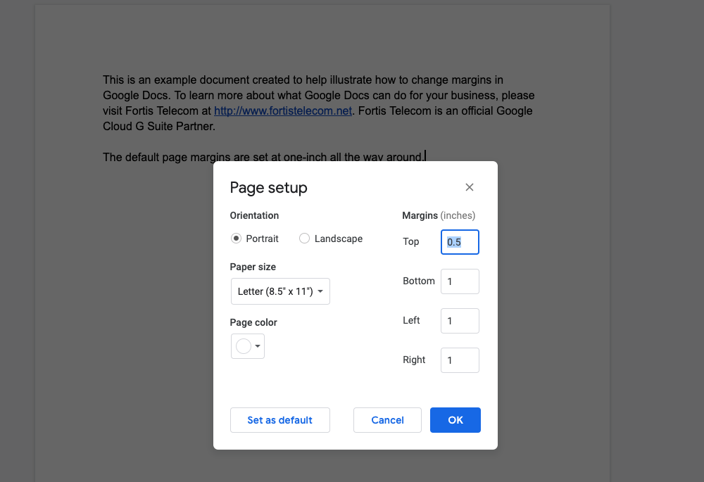 Adjust Document Margins