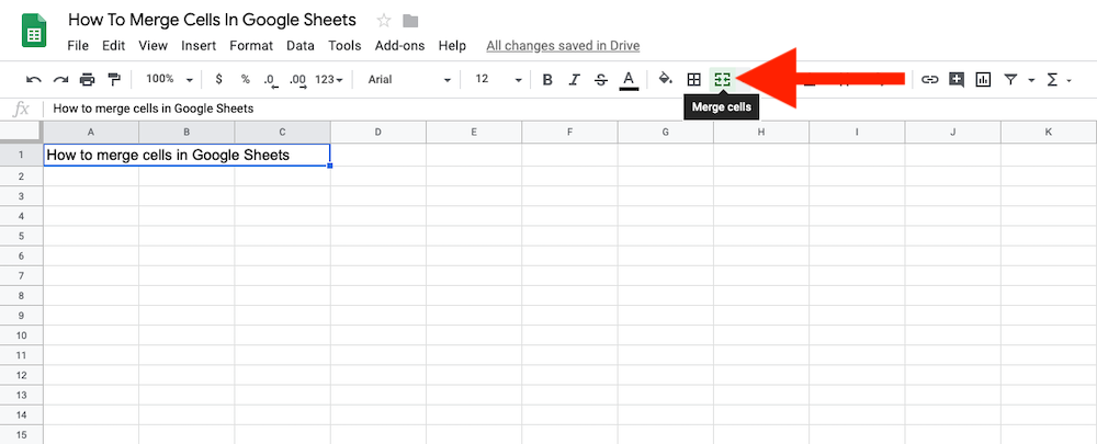 google docs spreadsheet merge cells