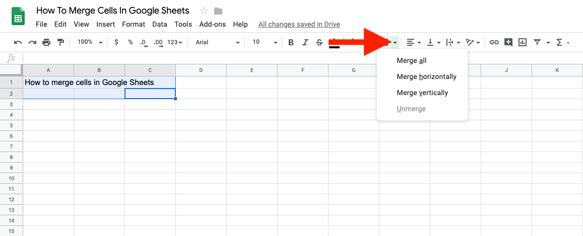 google doc merge cells shortcut