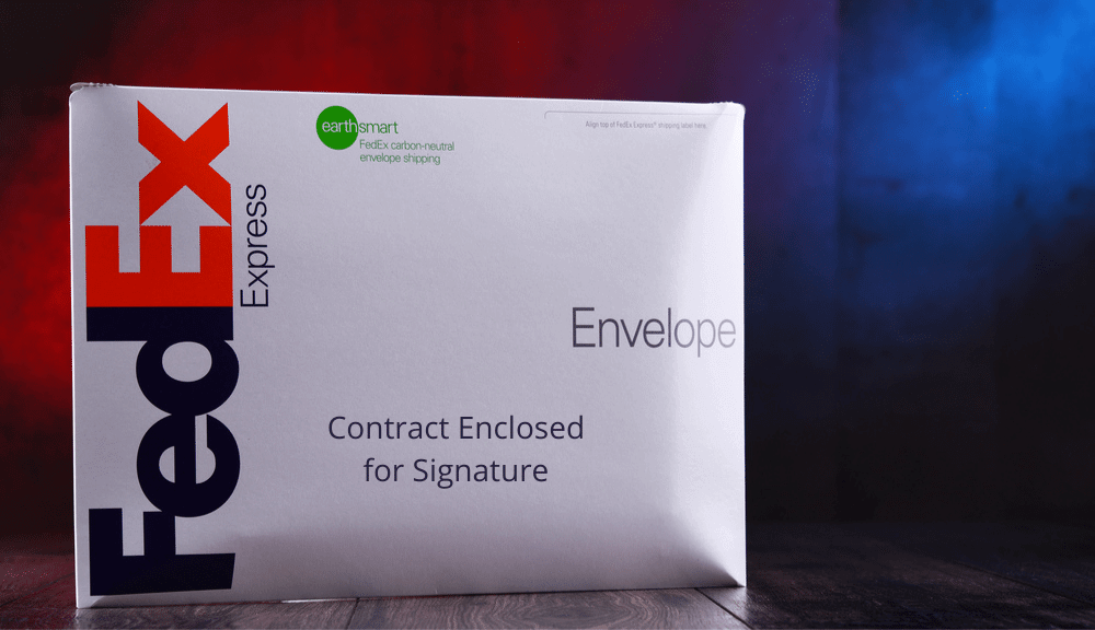 FedEx Envelope Containing Contract