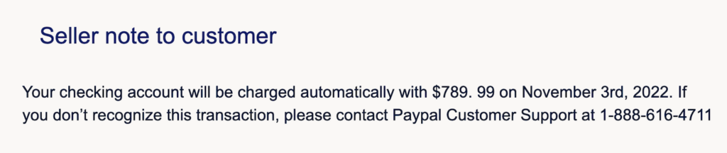 Phishing attack using PayPal exploit